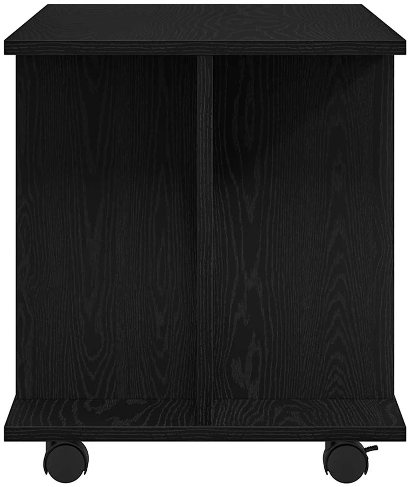 TV staliukas TV spintelė su ratukais, juodo ąžuolo spalvos, 80x40x45 cm, inžinerinė mediena