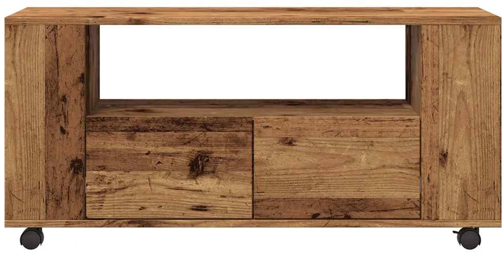 TV staliukas TV spintelė su ratukais, medienos, 102x34,5x43cm, mediena
