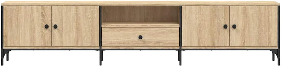 TV staliukas TV spintelė su stalčiumi, ąžuolo, 200x25x44cm, apdirbta mediena