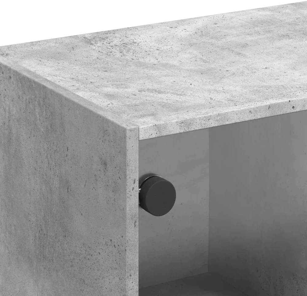 TV staliukas TV spintelė su stiklinėmis durelėmis, betono, 102x37x42cm