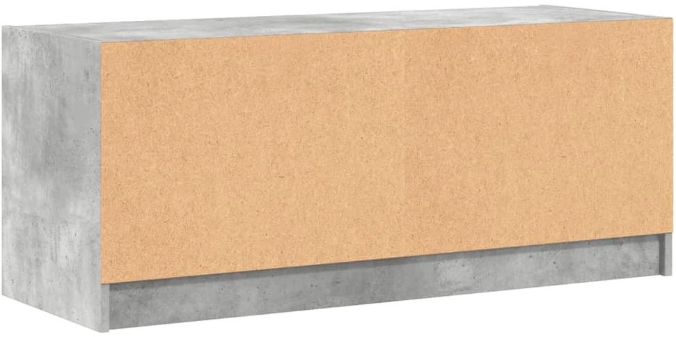 TV staliukas TV spintelė su stiklinėmis durelėmis, betono, 102x37x42cm