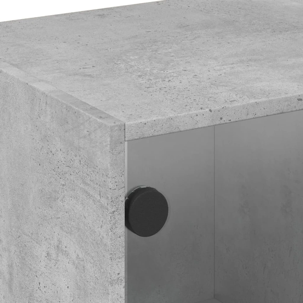 TV staliukas TV spintelė su stiklinėmis durelėmis, betono, 102x37x42cm