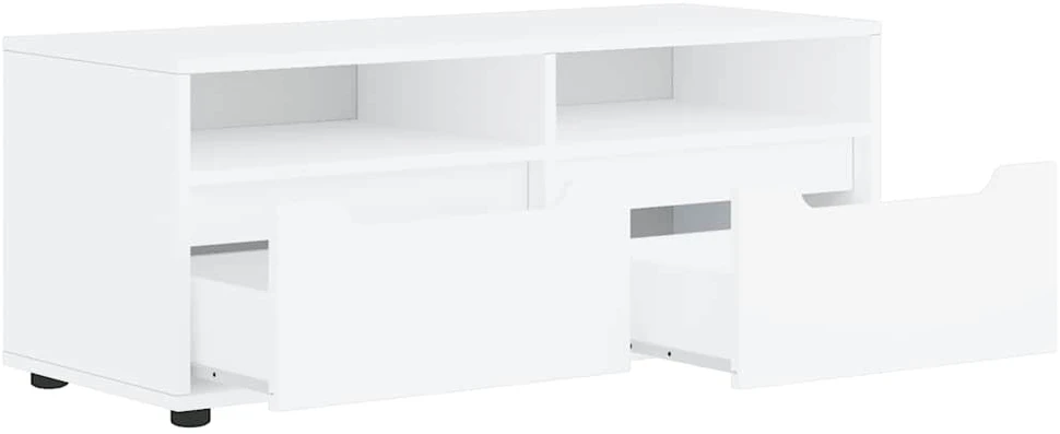 TV staliukas TV spintelė VISNES, balta, 100x40x38 cm, inžinerinė mediena