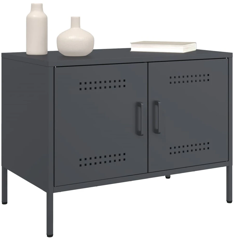 TV staliukas TV spintelės, 2vnt., antracito, 68x39x50,5cm, plienas