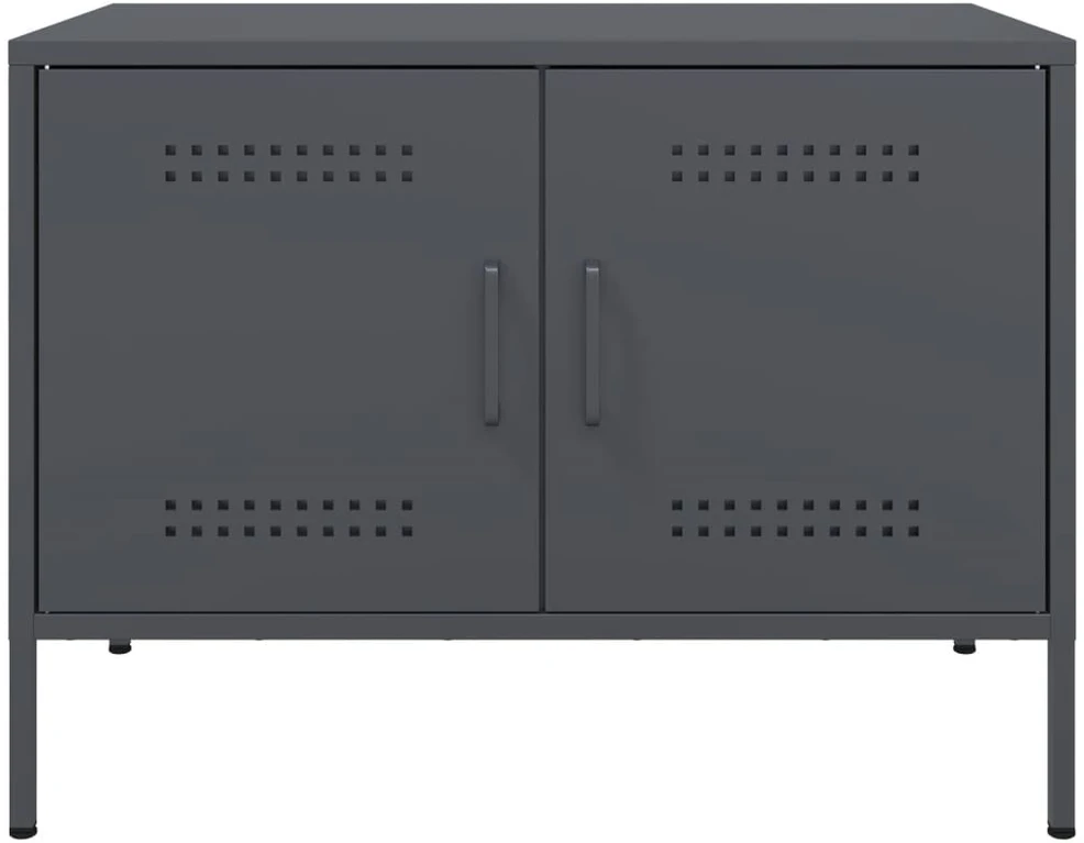 TV staliukas TV spintelės, 2vnt., antracito, 68x39x50,5cm, plienas