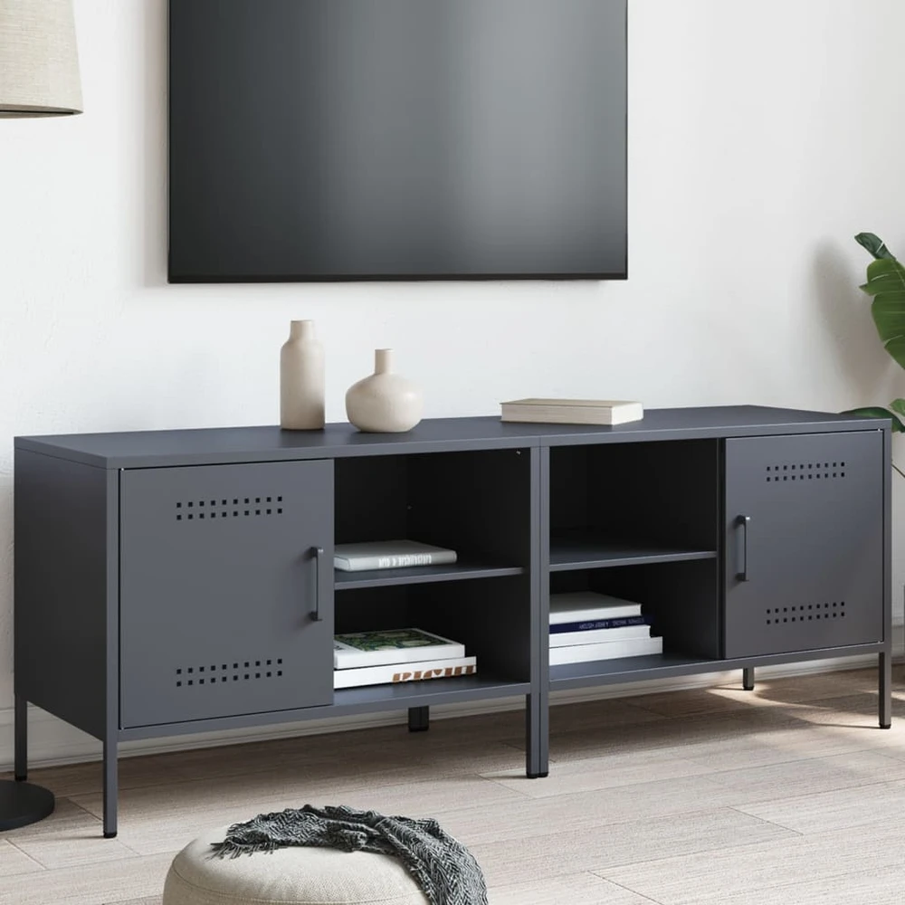 TV staliukas TV spintelės, 2vnt., antracito, 68x39x50,5cm, plienas