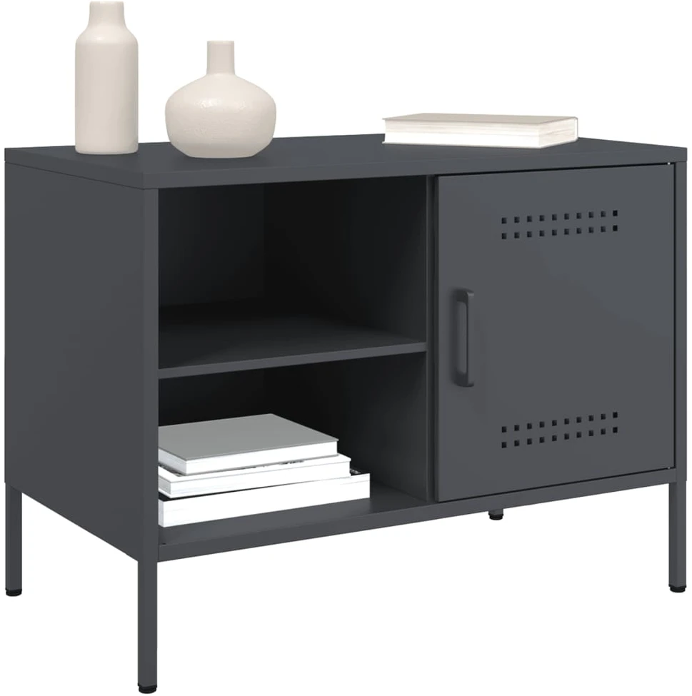 TV staliukas TV spintelės, 2vnt., antracito, 68x39x50,5cm, plienas