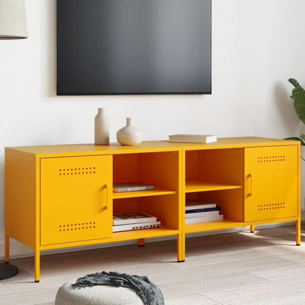 TV staliukas TV spintelės, 2vnt., garstyčių, 68x39x50,5cm, plienas