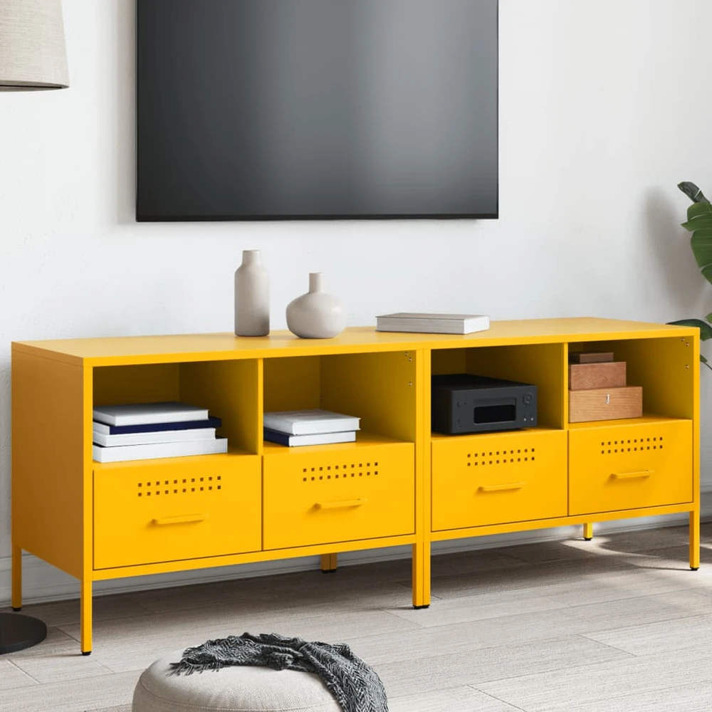TV staliukas TV spintelės, 2vnt., garstyčių, 68x39x50,5cm, plienas