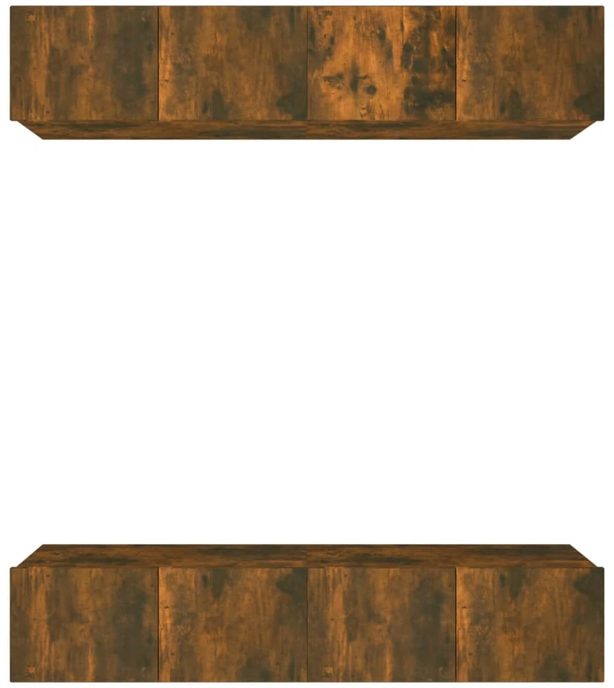 TV staliukas TV spintelės, 4vnt., dūminio ąžuolo, 80x30x30cm, mediena