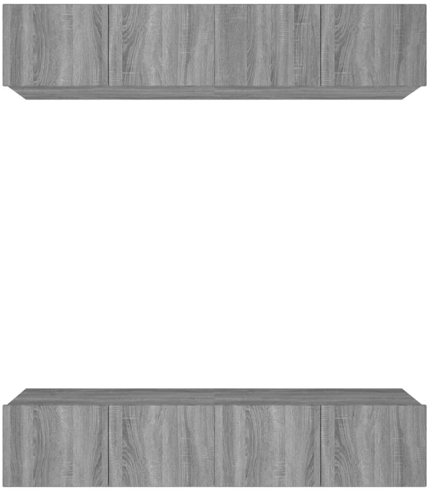TV staliukas TV spintelės, 4vnt., pilkos ąžuolo, 80x30x30cm, mediena