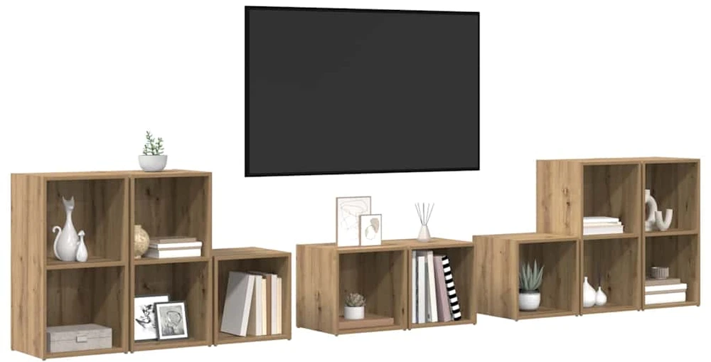 TV staliukas TV spintelės komplektas 8 vnt. Amatininkų ąžuolas