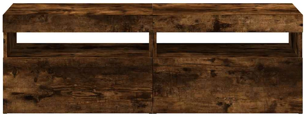 TV staliukas TV spintelės su LED, 2vnt., dūminio ąžuolo, 60x35x40cm