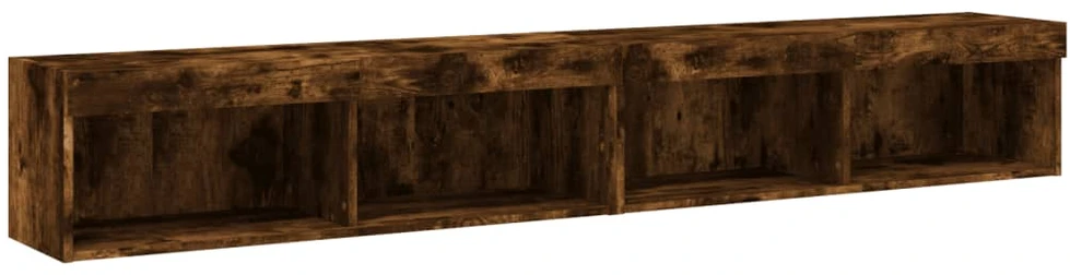TV staliukas TV spintelės su LED, 2vnt., dūminio ąžuolo, 100x30x30cm