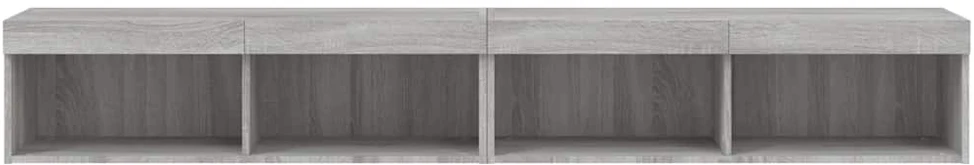 TV staliukas TV spintelės su LED, 2vnt., pilkos ąžuolo, 100x30x30cm