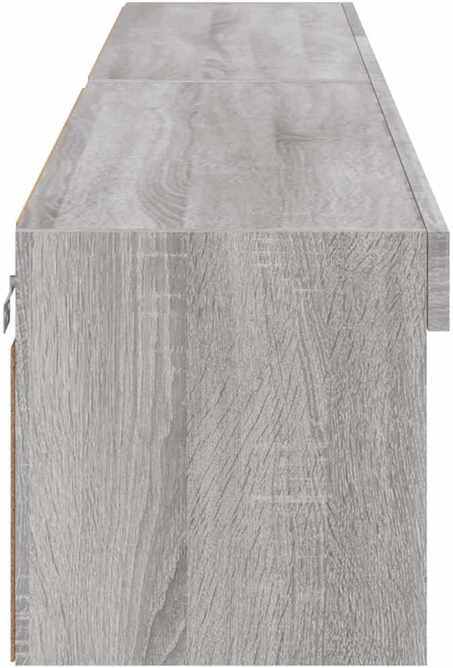 TV staliukas TV spintelės su LED, 2vnt., pilkos ąžuolo, 100x30x30cm