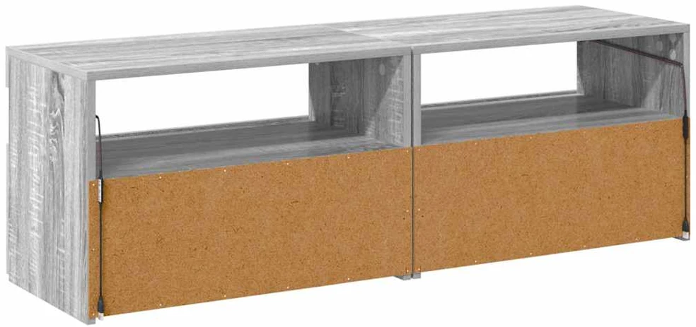 TV staliukas TV spintelės su LED, 2vnt., pilkos ąžuolo, 60x35x40cm