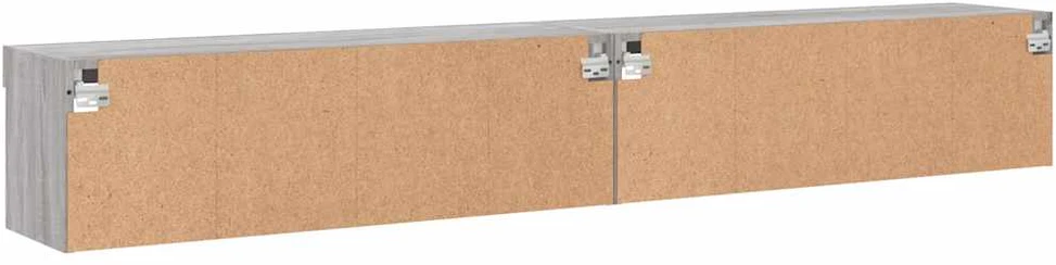 TV staliukas TV spintelės su LED, 2vnt., pilkos ąžuolo, 100x30x30cm