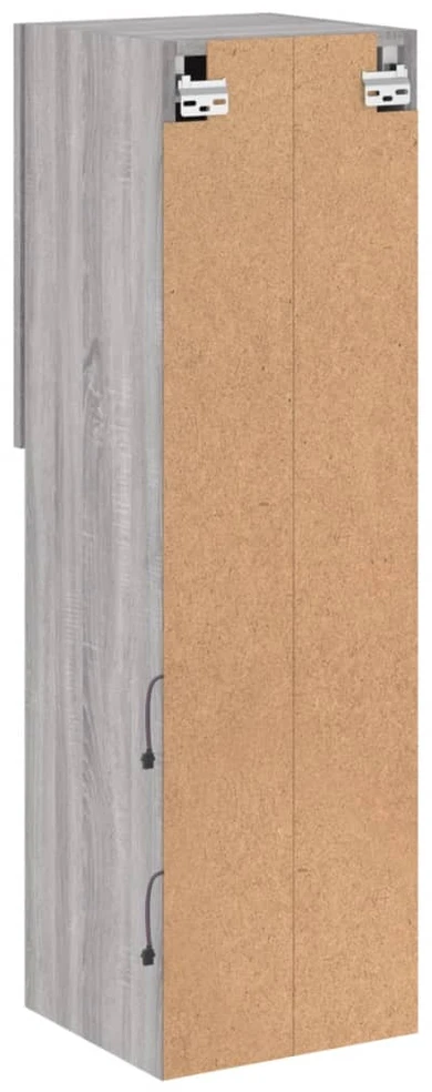 TV staliukas TV spintelės su LED, 2vnt., pilkos ąžuolo, 30,5x30x102cm