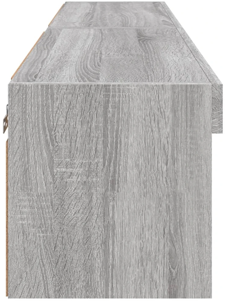 TV staliukas TV spintelės su LED, 2vnt., pilkos ąžuolo, 60x30x30cm