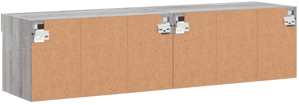 TV staliukas TV spintelės su LED, 2vnt., pilkos ąžuolo, 60x30x30cm