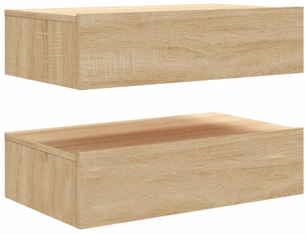 TV staliukas TV spintelės su LED lemputėmis, 2vnt., ąžuolo, 60x35x15,5cm