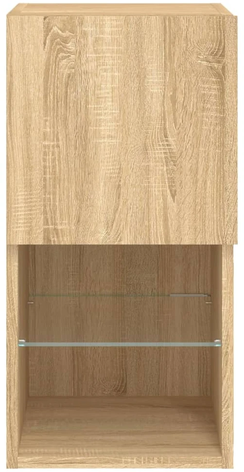 TV staliukas TV spintelės su LED lemputėmis, 2vnt., ąžuolo, 30,5x30x60cm