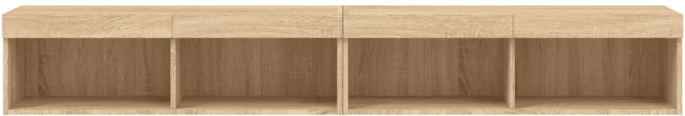 TV staliukas TV spintelės su LED lemputėmis, 2vnt., ąžuolo, 100x30x30cm