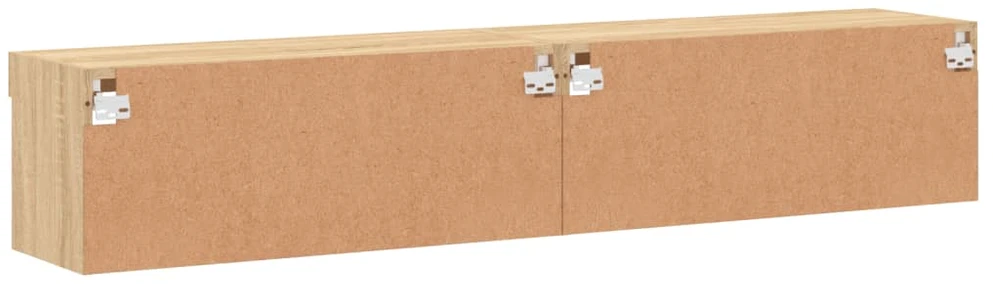 TV staliukas TV spintelės su LED lemputėmis, 2vnt., ąžuolo, 80x30x30cm
