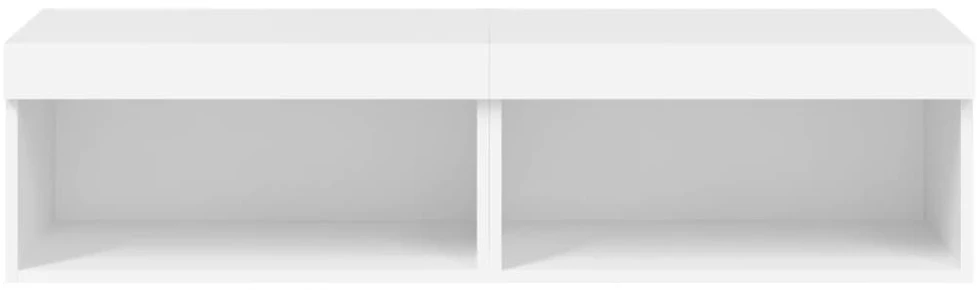 TV staliukas TV spintelės su LED lemputėmis, 2vnt., baltos, 60x30x30cm