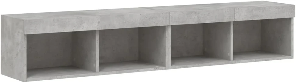 TV staliukas TV spintelės su LED lemputėmis, 2vnt., betono, 80x30x30cm