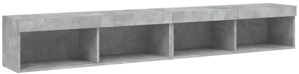 TV staliukas TV spintelės su LED lemputėmis, 2vnt., betono, 100x30x30cm