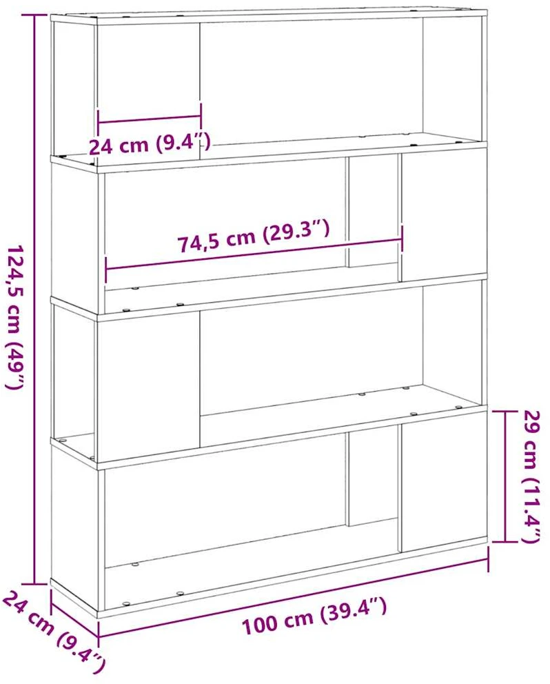 TV spintelių komplektas 100 x 24 x 124,5 cm Juodas ąžuolas