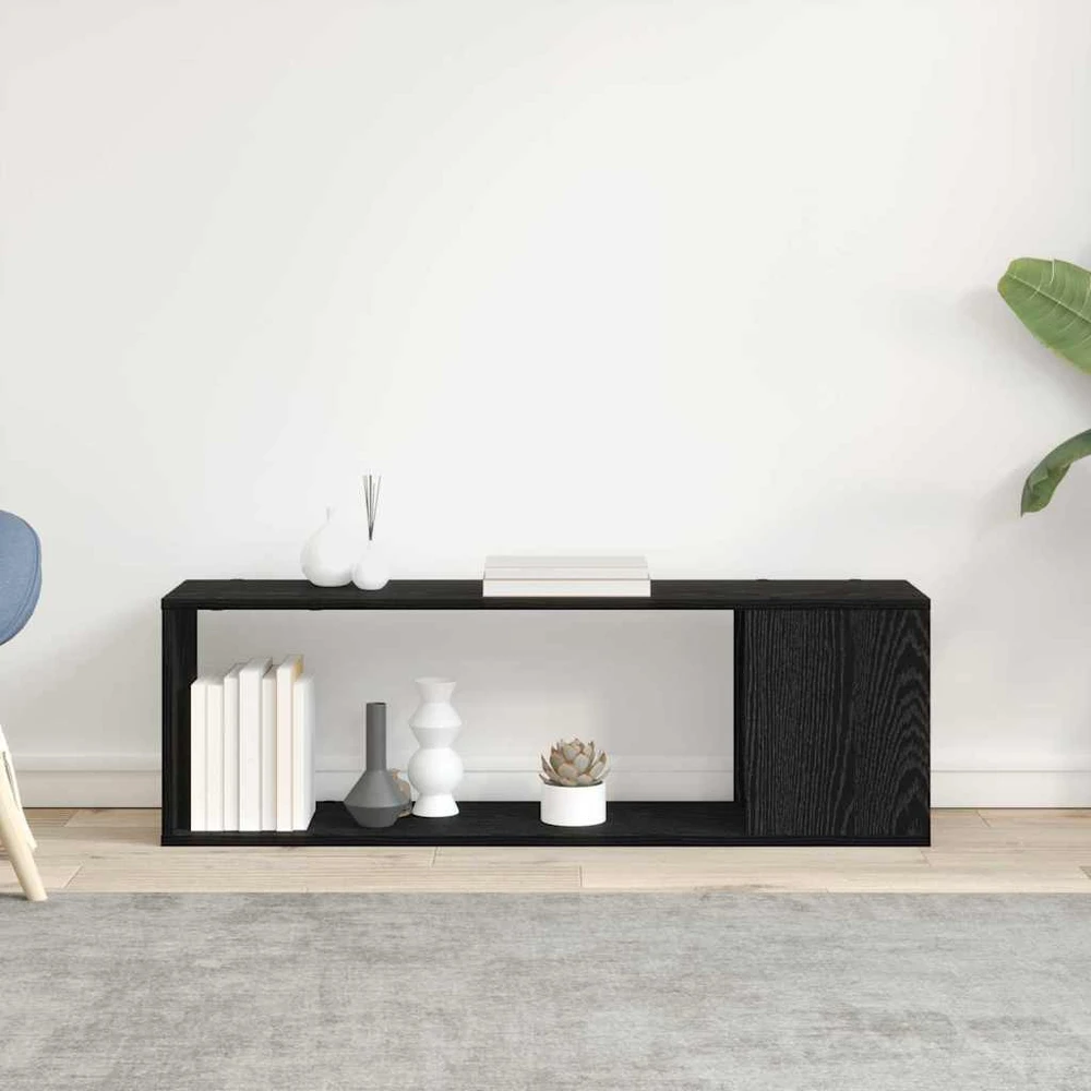 TV staliukas TV spintelių komplektas 100 x 24 x 63 cm Juoda Apdirbta mediena