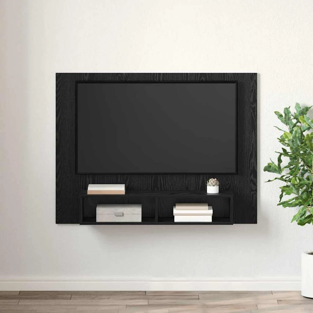 TV staliukas TV spintelių komplektas 120 x 23,5 x 90 cm Juodas ąžuolas