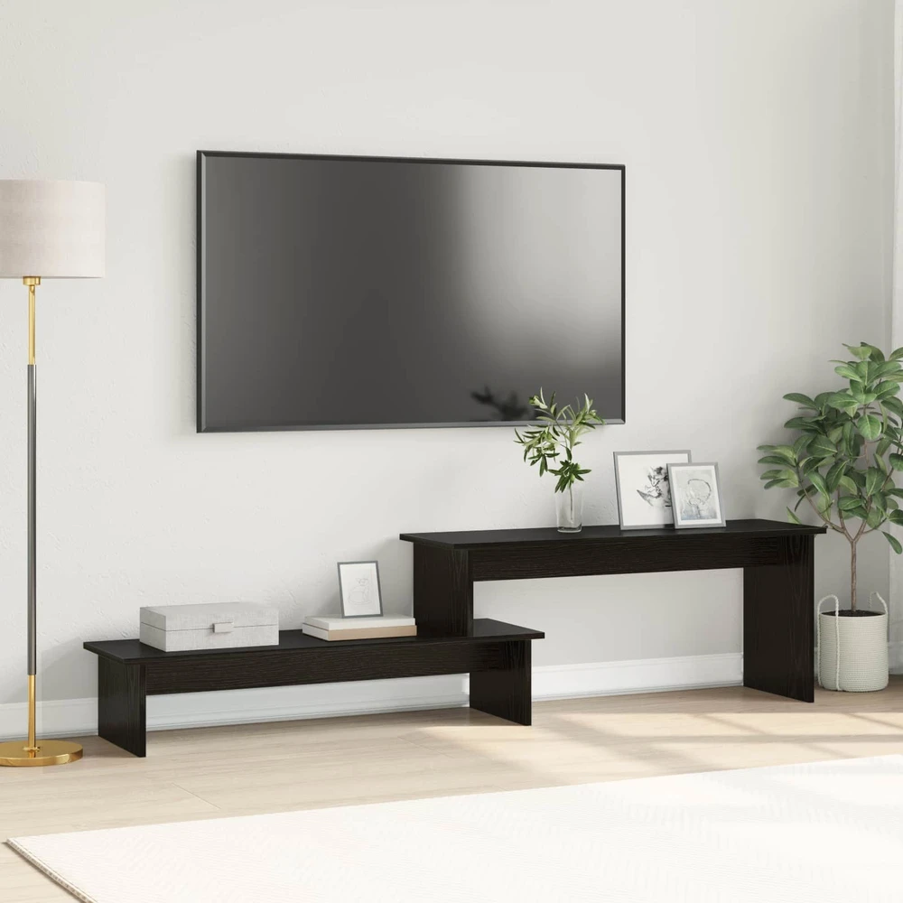 TV staliukas TV spintelių komplektas 180,5 x 30 x 43 cm Juodas ąžuolas