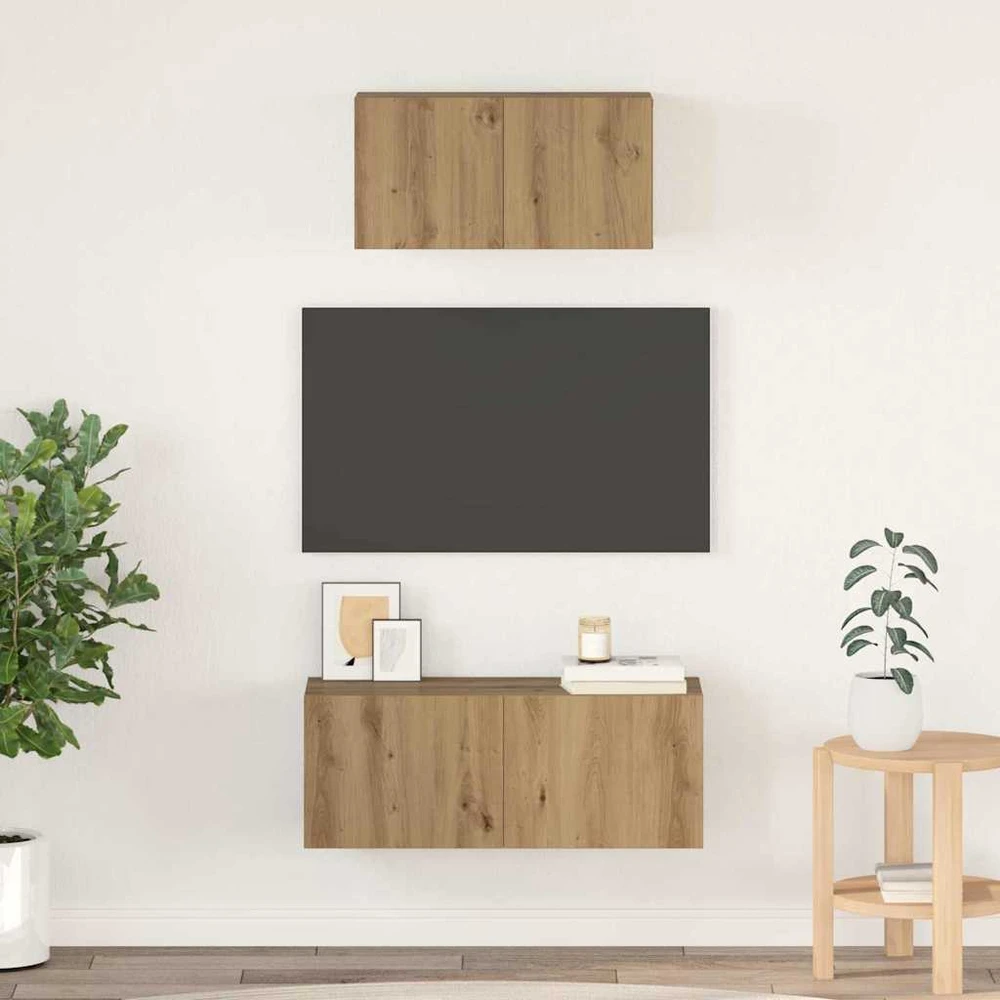 TV staliukas TV spintelių komplektas 2 vnt. Amatininkų ąžuolas