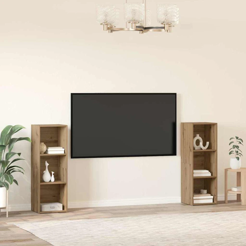 TV staliukas TV spintelių komplektas 2 vnt. Amatininkų ąžuolas