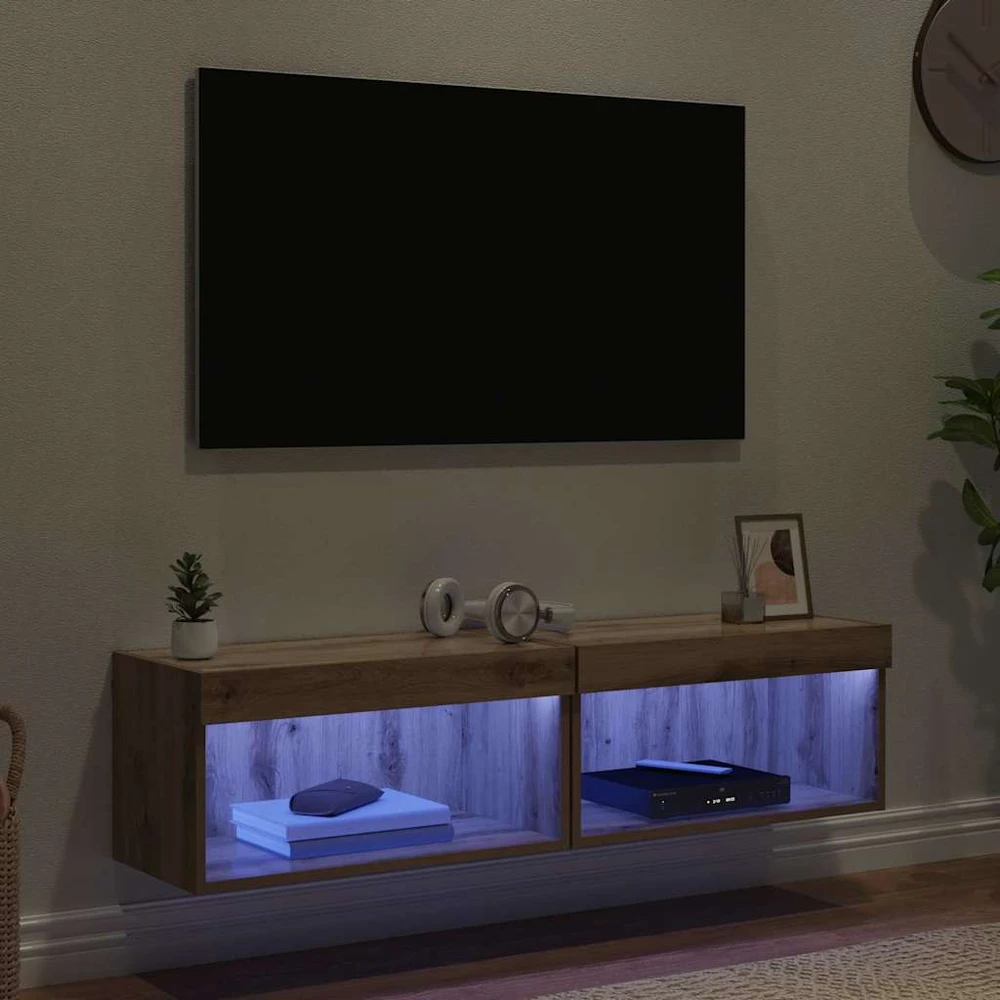 TV staliukas TV spintelių komplektas 2 vnt. Amatininkų ąžuolas