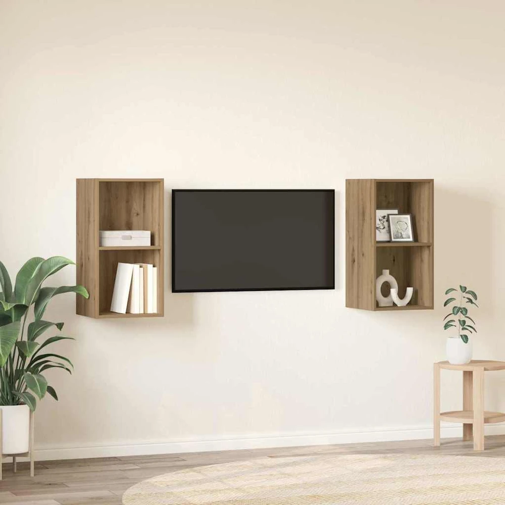 TV staliukas TV spintelių komplektas 2 vnt. Amatininkų ąžuolas