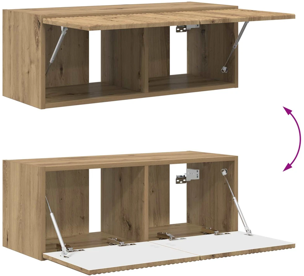 TV staliukas TV spintelių komplektas 2 pcs Amatininkų ąžuolas