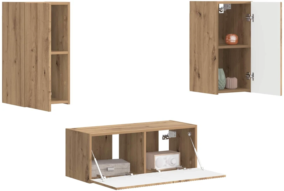 TV staliukas TV spintelių komplektas 2 pcs Amatininkų ąžuolas