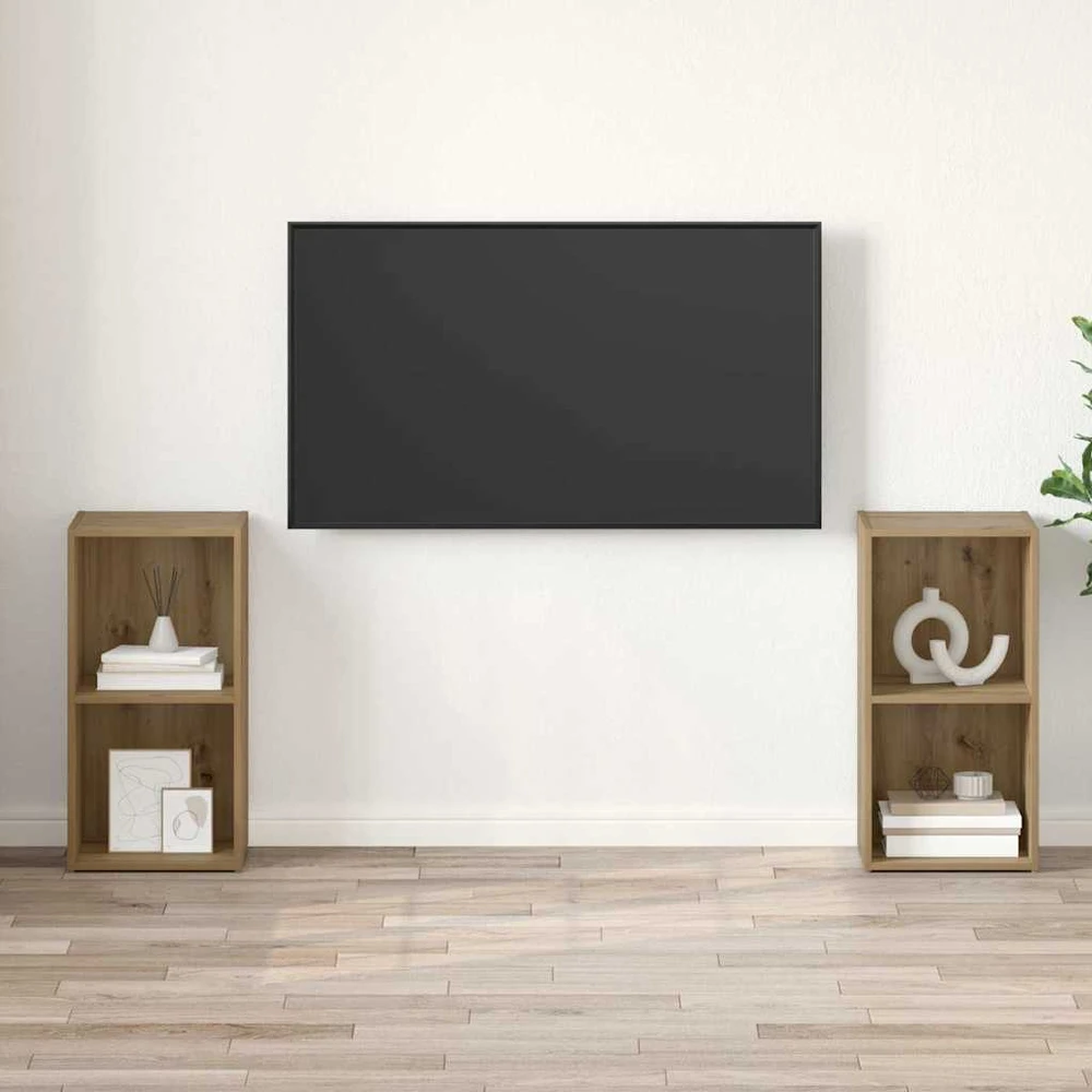 TV staliukas TV spintelių komplektas 2 vnt. Amatininkų ąžuolas