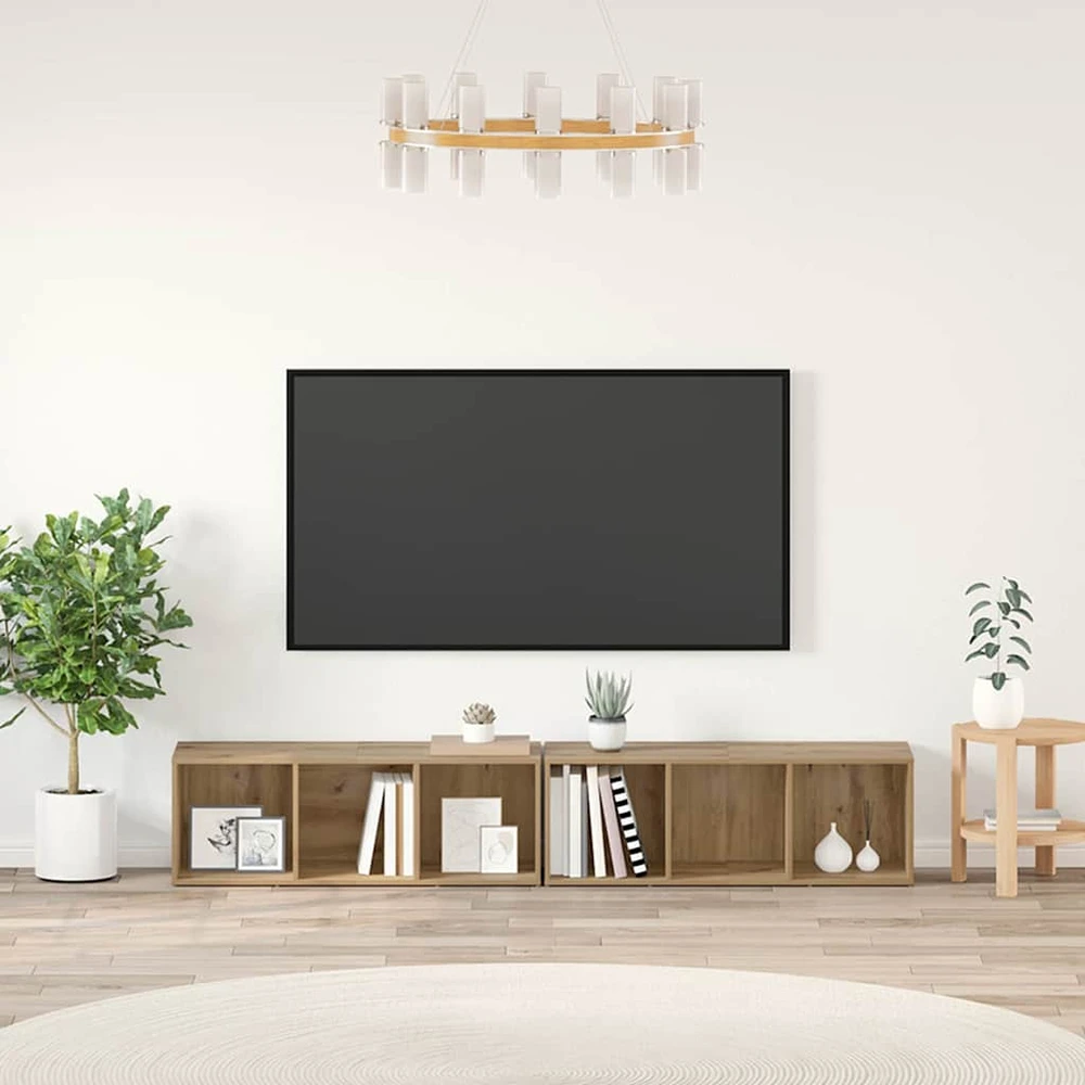 TV staliukas TV spintelių komplektas 2 vnt. Amatininkų ąžuolas