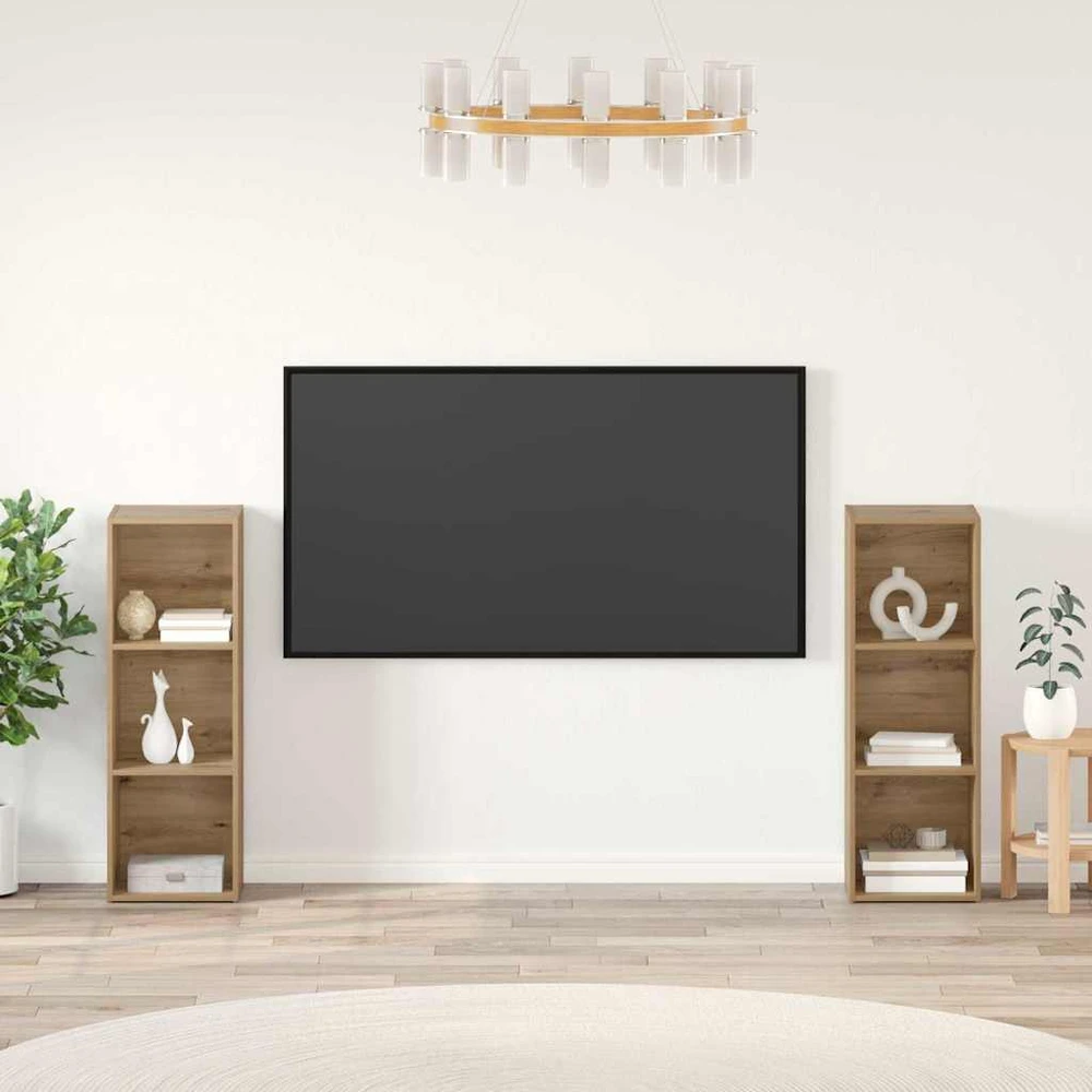 TV staliukas TV spintelių komplektas 2 vnt. Amatininkų ąžuolas