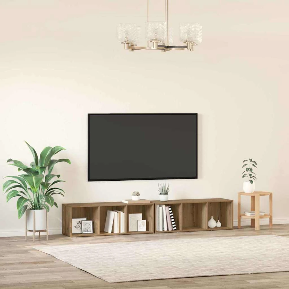 TV staliukas TV spintelių komplektas 2 vnt. Amatininkų ąžuolas
