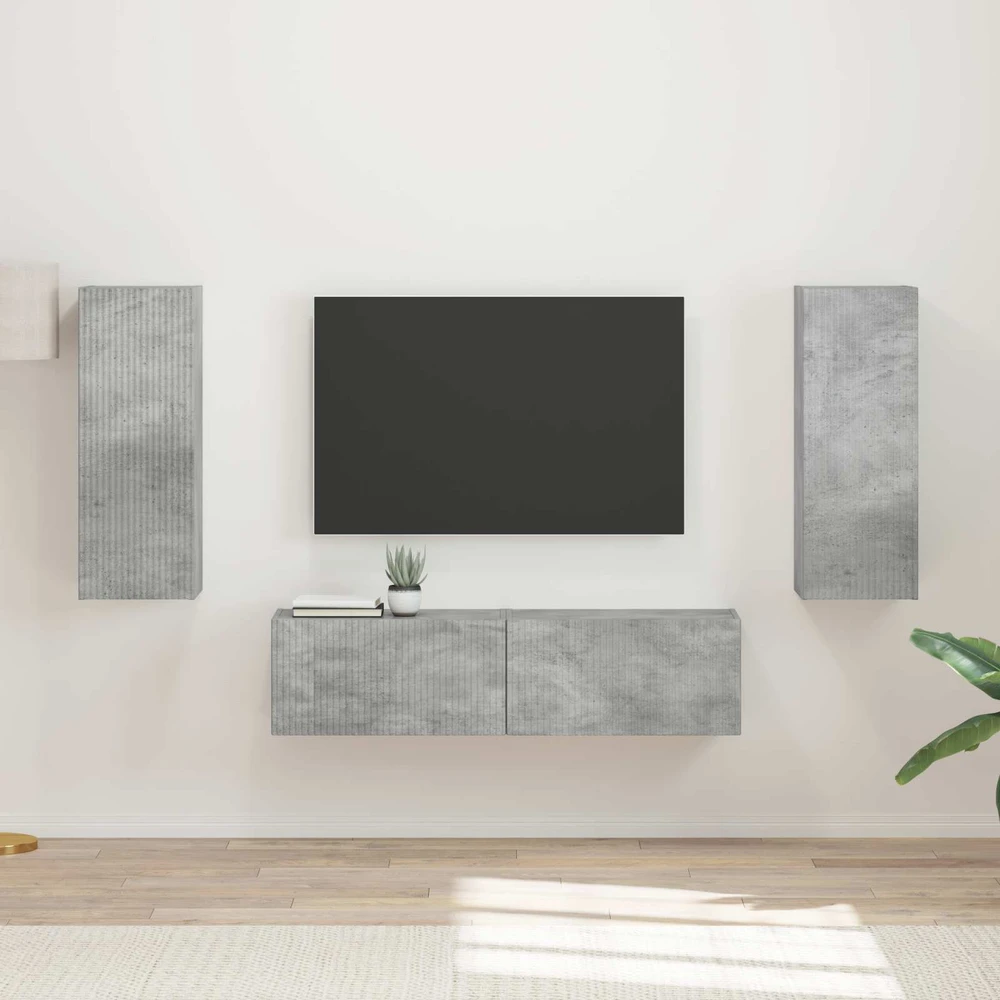TV staliukas TV spintelių komplektas 2 vnt. Betono pilka Apdirbta mediena
