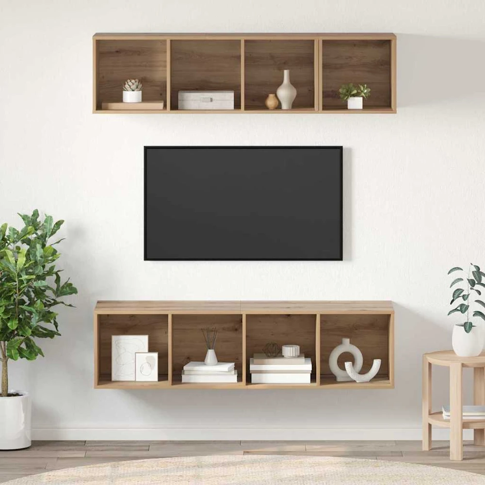 TV staliukas TV spintelių komplektas 3 vnt. Amatininkų ąžuolas