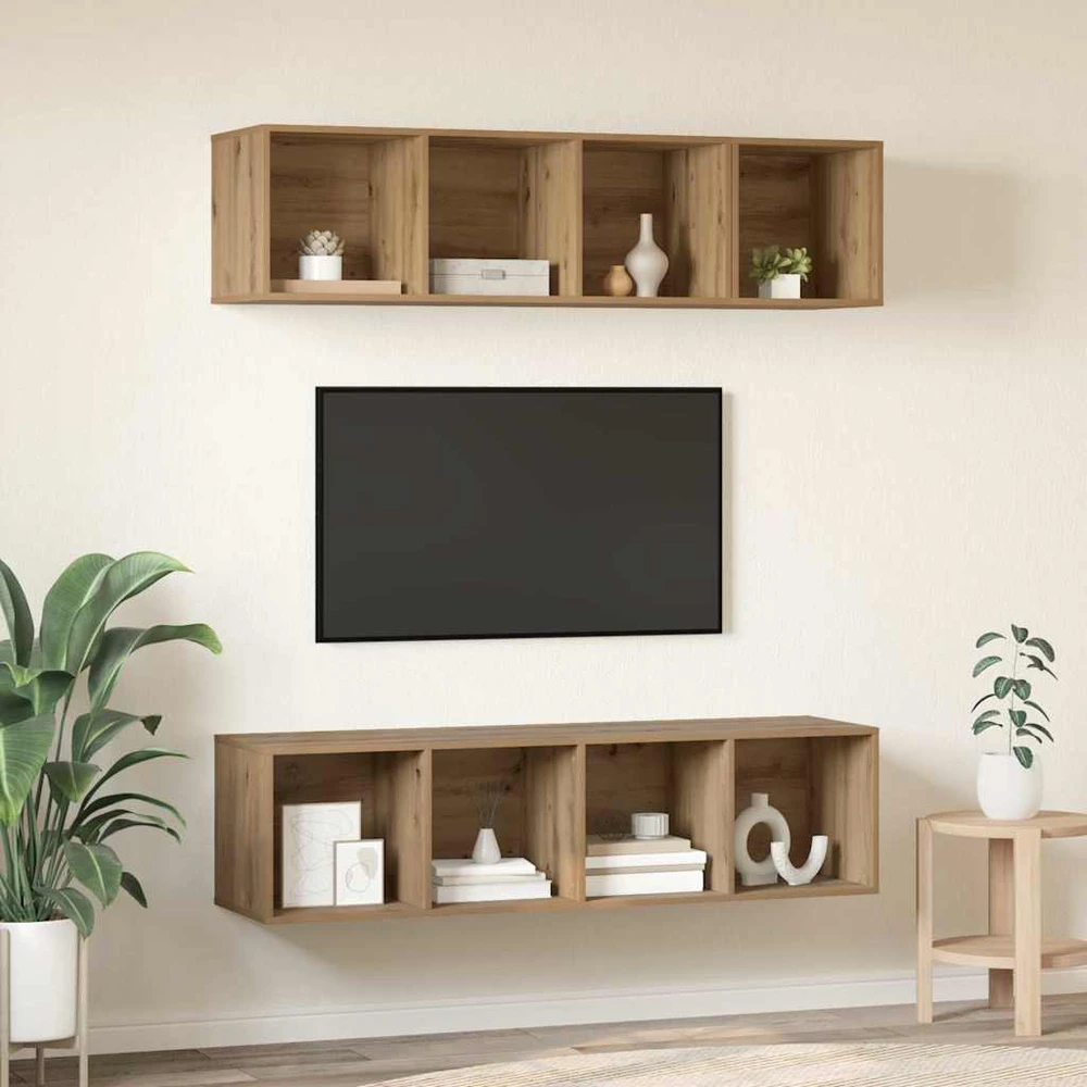 TV staliukas TV spintelių komplektas 3 vnt. Amatininkų ąžuolas