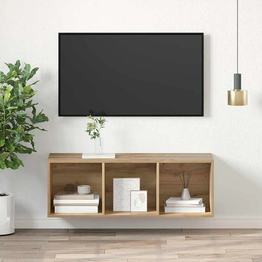 TV staliukas TV spintelių komplektas 37 x 37 x 107 cm Amatininkų ąžuolas